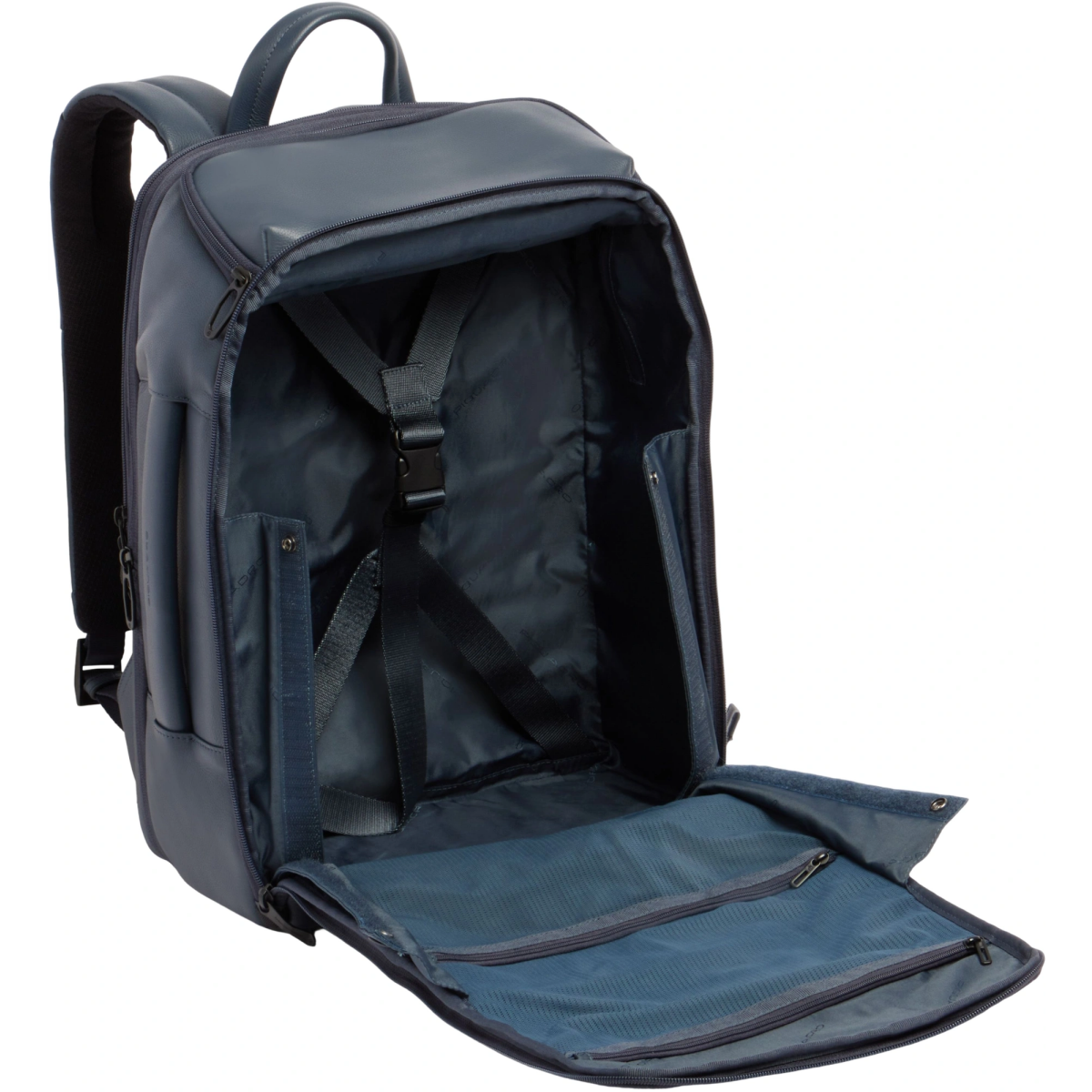 Рюкзак для ноутбука Piquadro Expandable Leather Travel Backpack 15.6" Blue (CA7162W137/BLU) - фото 5