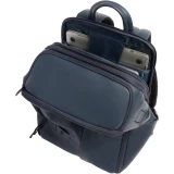 Рюкзак для ноутбука Piquadro Expandable Leather Travel Backpack 15.6" Blue (CA7162W137/BLU)