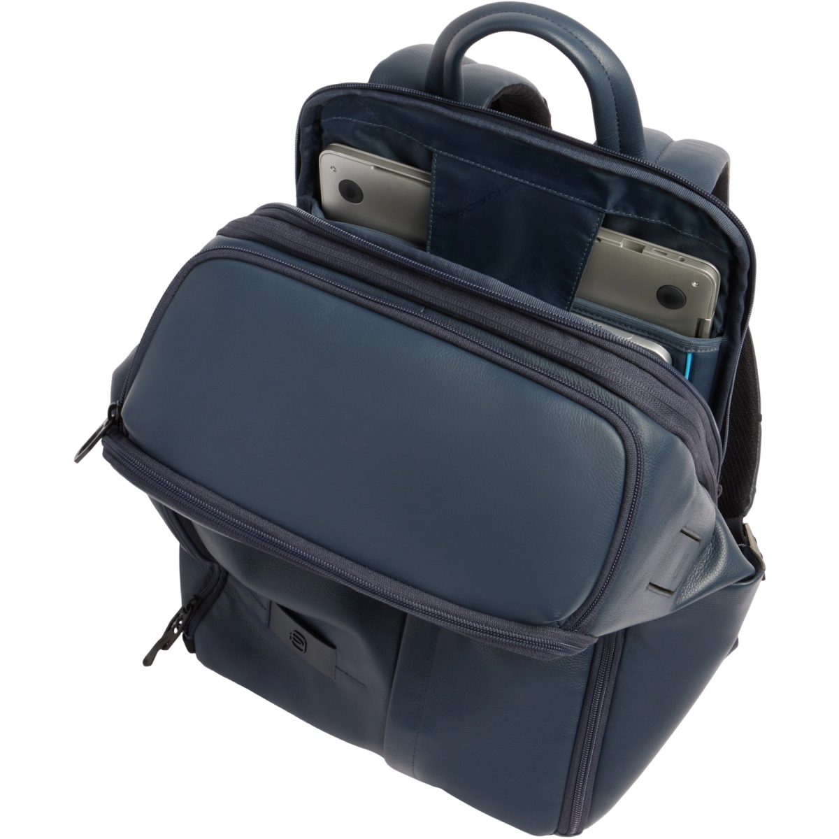 Рюкзак для ноутбука Piquadro Expandable Leather Travel Backpack 15.6" Blue (CA7162W137/BLU) - фото 6