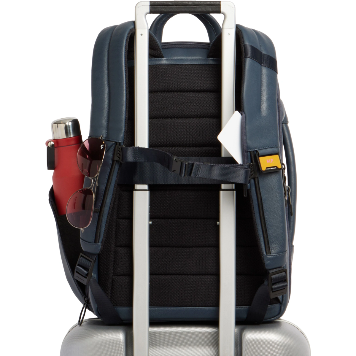Рюкзак для ноутбука Piquadro Expandable Leather Travel Backpack 15.6" Blue (CA7162W137/BLU) - фото 7