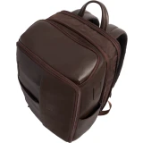 Рюкзак для ноутбука Piquadro Expandable Leather Travel Backpack 15.6" Dark Brown (CA7162W137/TM)