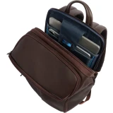 Рюкзак для ноутбука Piquadro Expandable Leather Travel Backpack 15.6" Dark Brown (CA7162W137/TM)