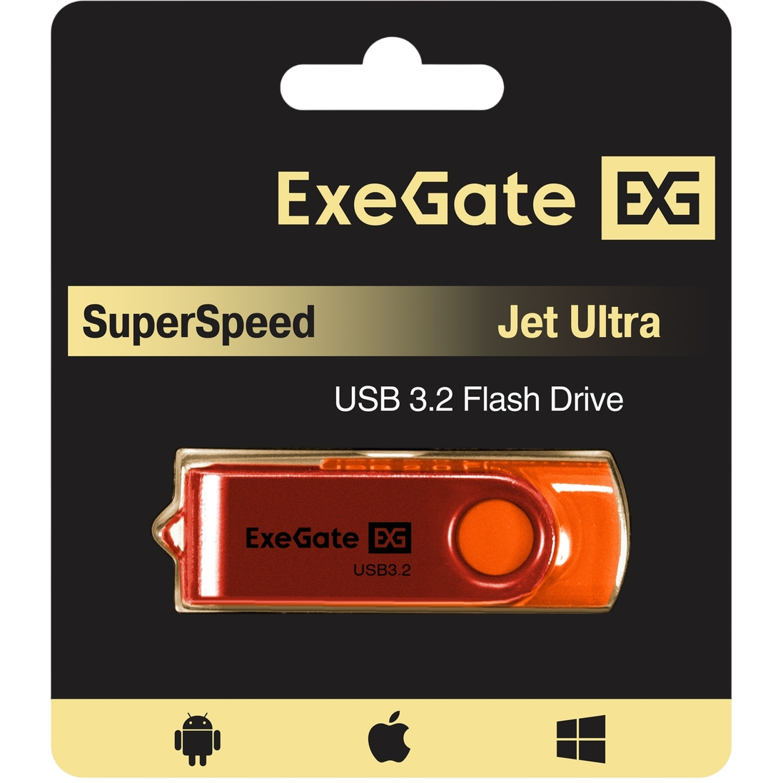 USB Flash накопитель 64GB ExeGate Jet Ultra Orange (EX302063RUS) - фото 7
