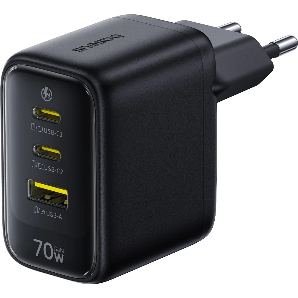 Сетевое зарядное устройство Baseus EnerFill FE22 70W Cosmic Black - E0123500 - фото 2