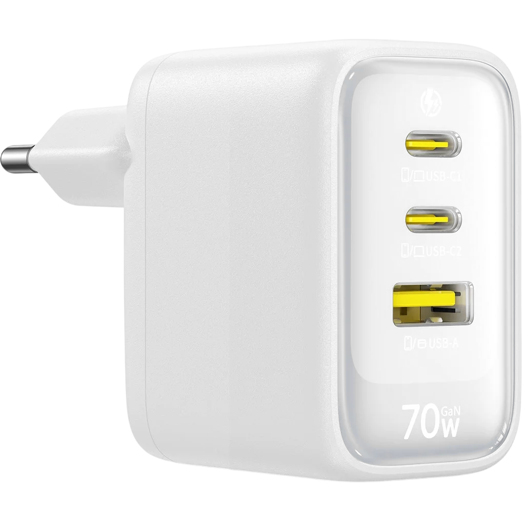 Сетевое зарядное устройство Baseus EnerFill FE22 70W Moon White - E0123501