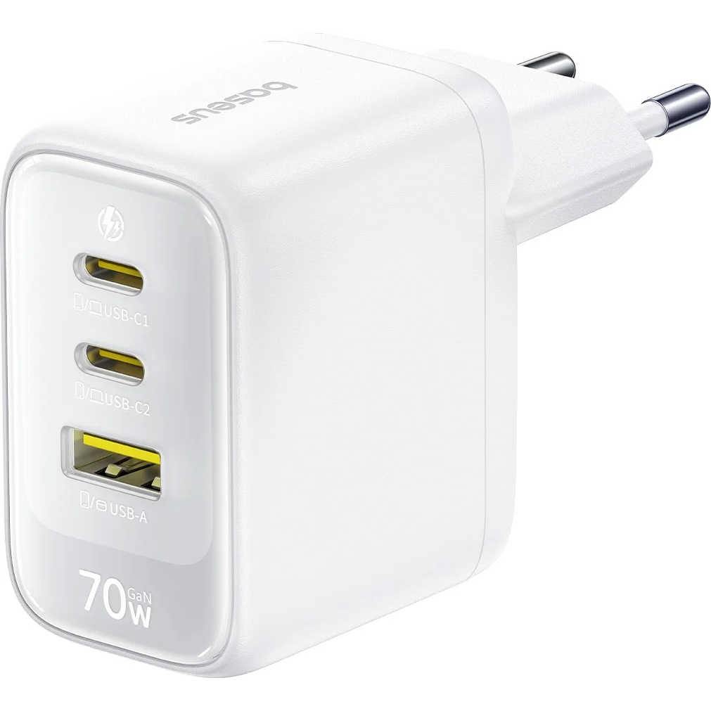 Сетевое зарядное устройство Baseus EnerFill FE22 70W Moon White - E0123501 - фото 2