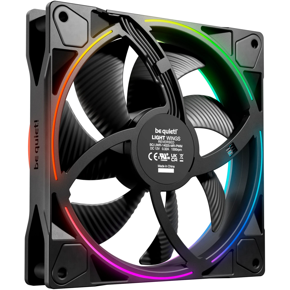 Вентилятор для корпуса Be Quiet Light Wings 140mm PWM Reverse Black - BL134 - фото 3