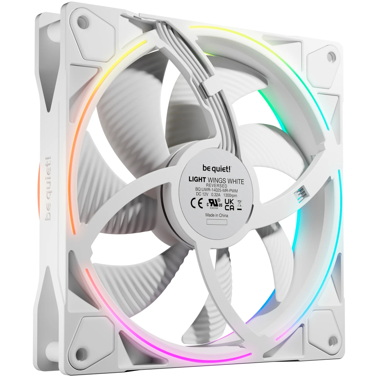 Вентилятор для корпуса Be Quiet Light Wings 140mm PWM Reverse White - BL135 - фото 3