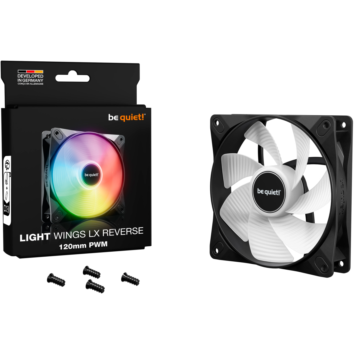 Вентилятор для корпуса Be Quiet Light Wings LX 120mm PWM Reverse Black - BL132 - фото 4