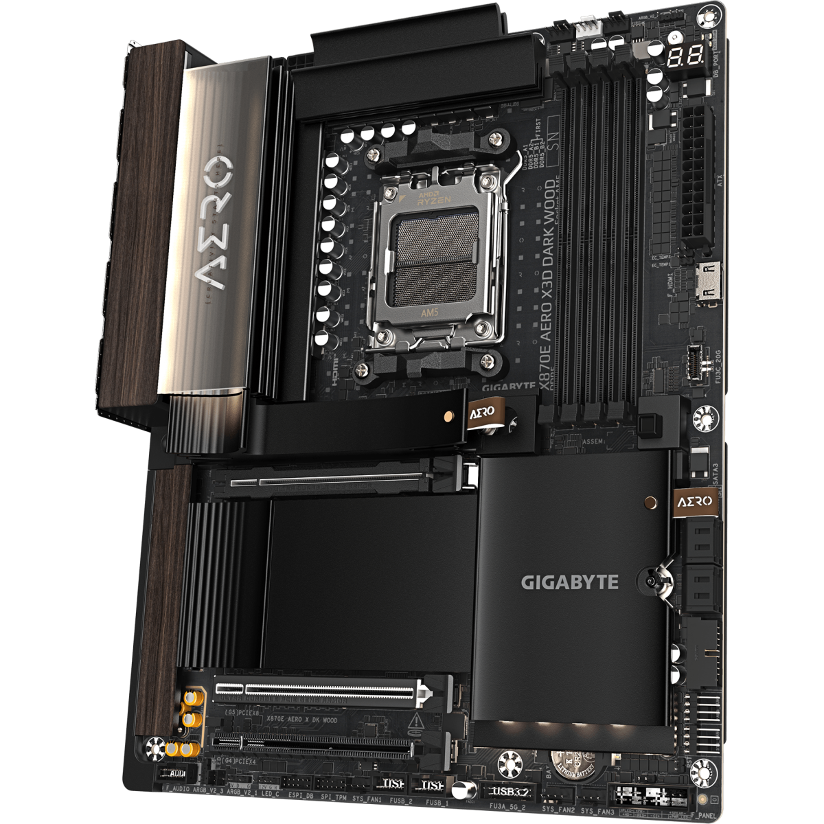 Материнская плата Gigabyte X870E AERO X3D DARK WOOD - фото 3
