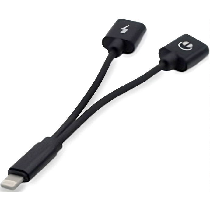 Разветвитель Lightning - 2x Lightning, KS-IS KS-355 Black