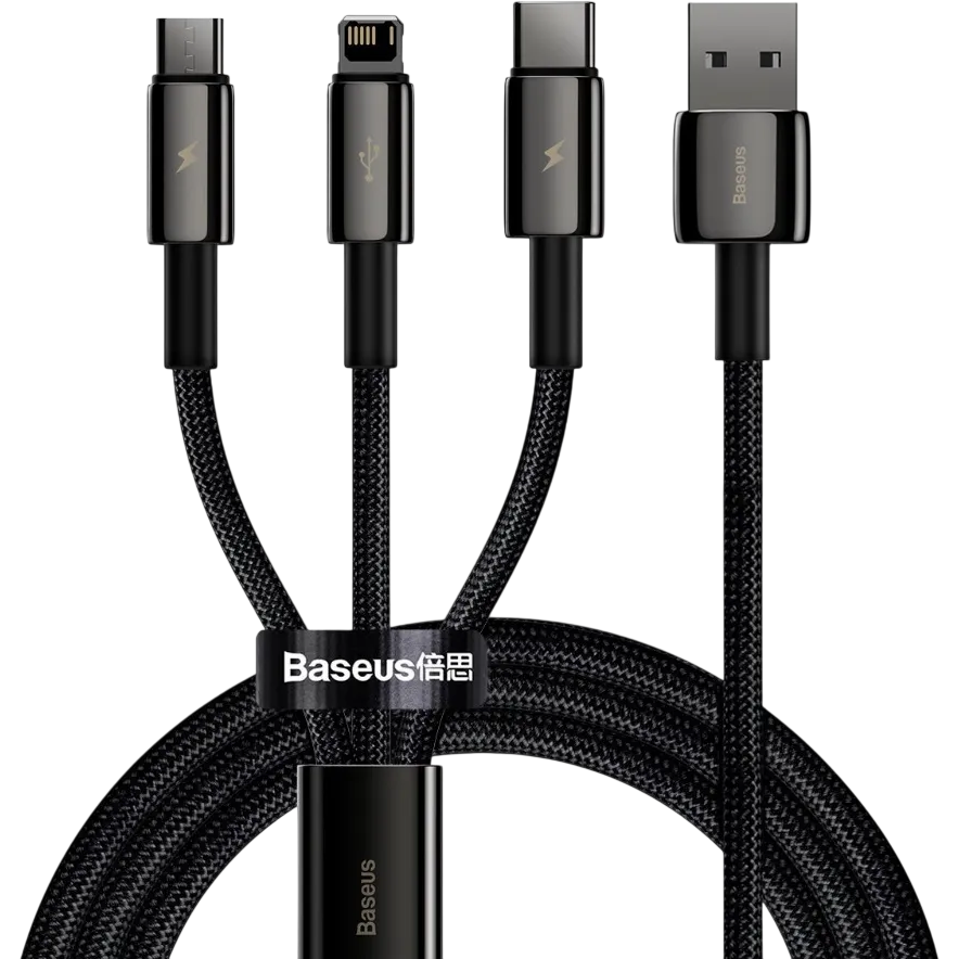 Кабель USB - microUSB/USB Type-C/Lightning, 1.5м, Baseus CAMLTWJ-01
