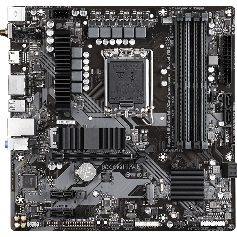 ..... Материнская плата Gigabyte B760M DS3H AX DDR4 (0693) ОЕМ из ремонта