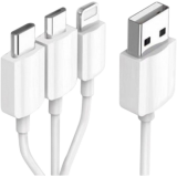 Кабель USB - microUSB/USB Type-C/Lightning, 0.2м, KS-IS KS-478W-0.2