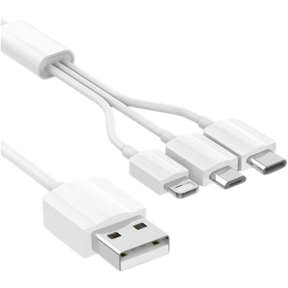 Кабель USB - microUSB/USB Type-C/Lightning, 1.2м, KS-IS KS-478W-1.2 - фото 2