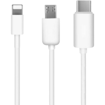 Кабель USB - microUSB/USB Type-C/Lightning, 1.2м, KS-IS KS-478W-1.2 - фото 3