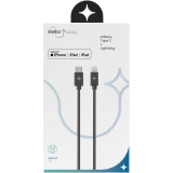 Кабель USB Type-C - Lightning, 1м, Stellarway STW-CAB-CLGHT-1-PVC Black (STW-CAB-CLGHT-1-PVC-Black)