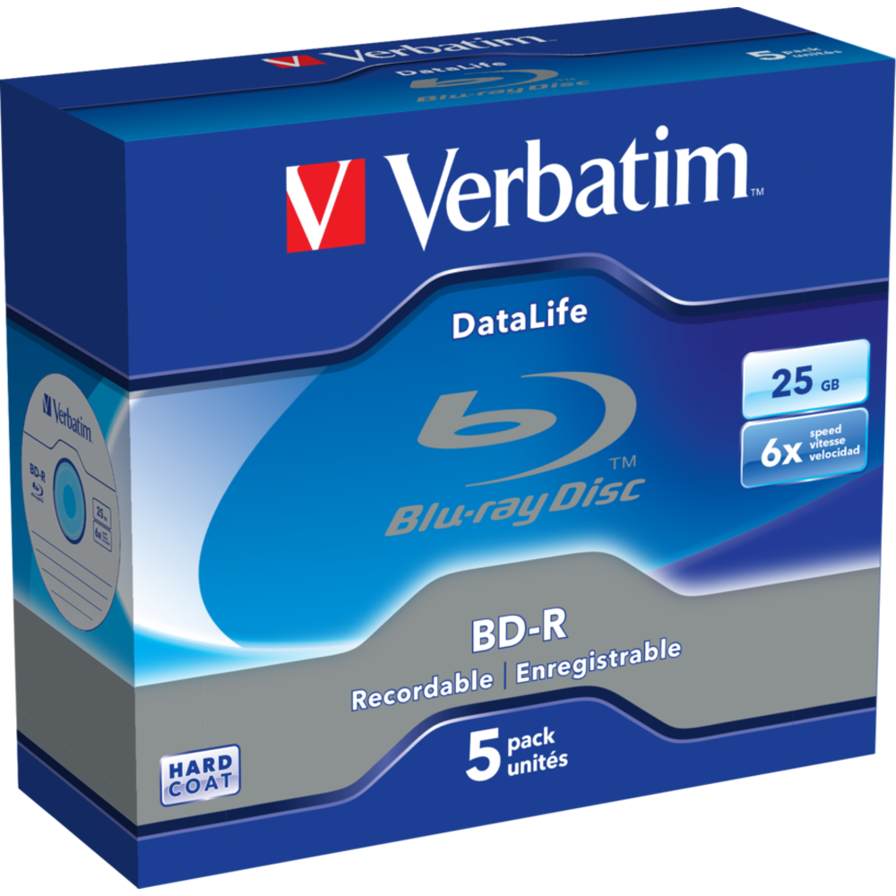 Диск BD-R Verbatim 25GB 6x Jewel Case (5 шт.) (43836) - фото 2