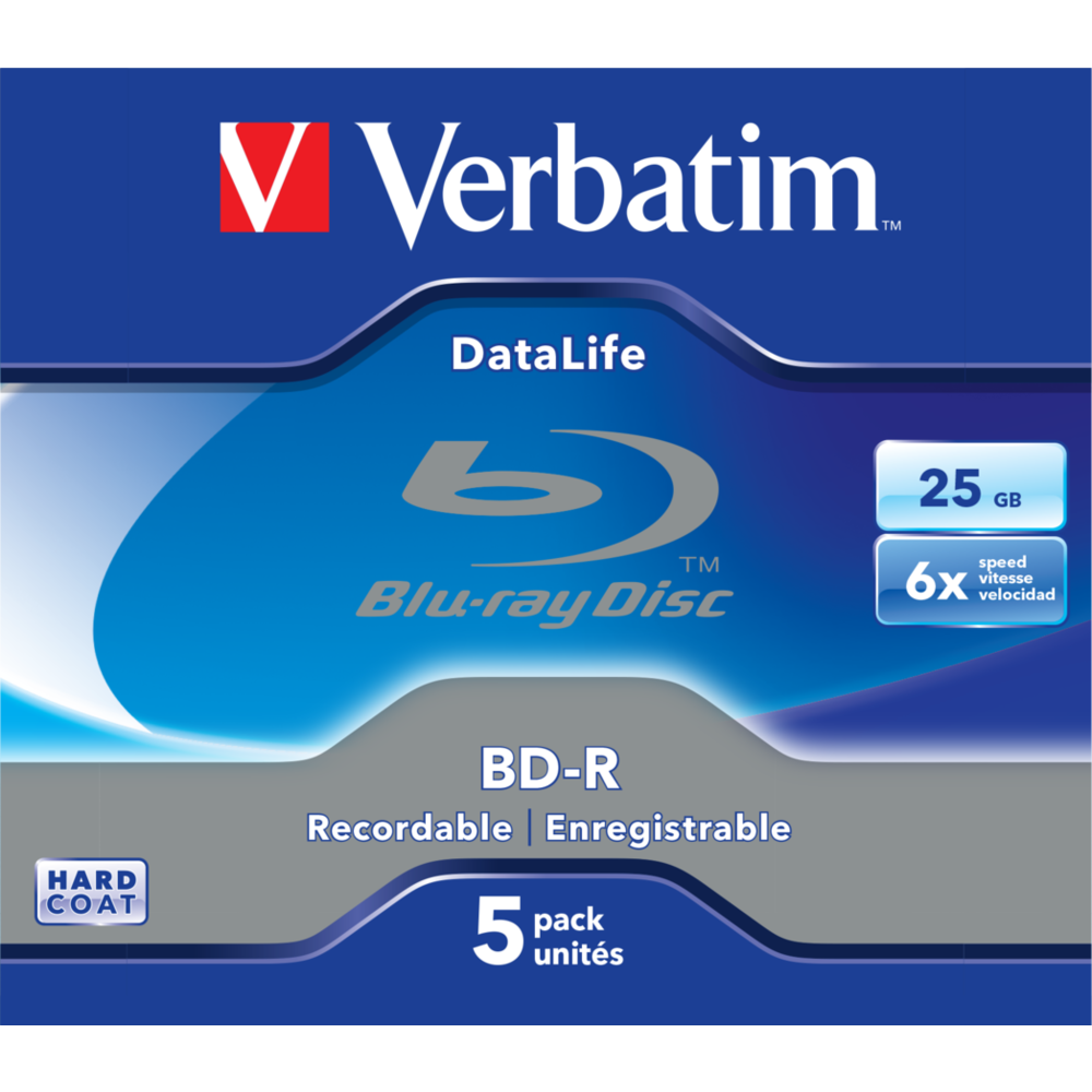 Диск BD-R Verbatim 25GB 6x Jewel Case (5 шт.) (43836) - фото 3