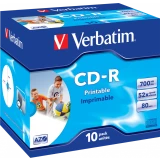 Диск CD-R Verbatim 700MB 52x AZO Jewel Case Printable (10 шт.) (43325)