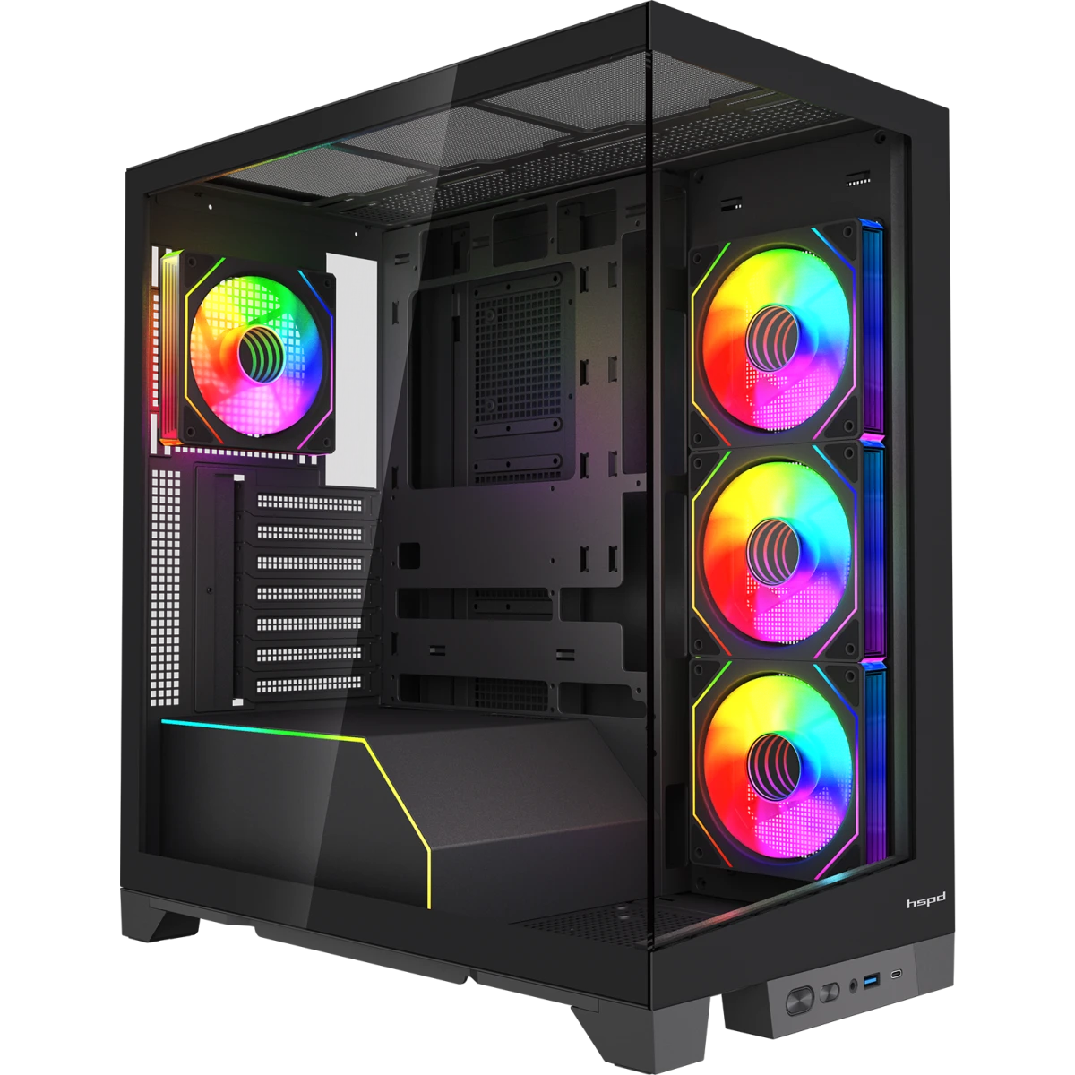 Корпус HSPD F550-TGBK-ARGB Black