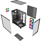 Корпус HSPD F550-TGBK-ARGB Black
