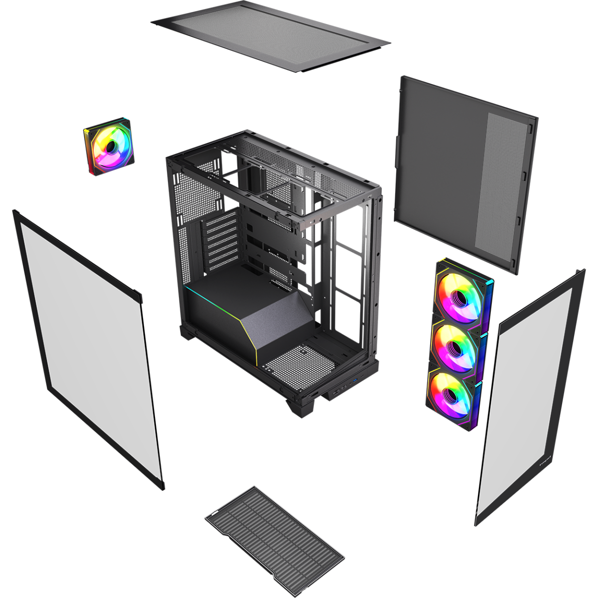 Корпус HSPD F550-TGBK-ARGB Black - фото 8