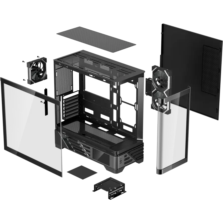 Корпус 1STPLAYER MC8 Black - MC8-BK-2FH7R-1FH7-HUB3 - фото 10