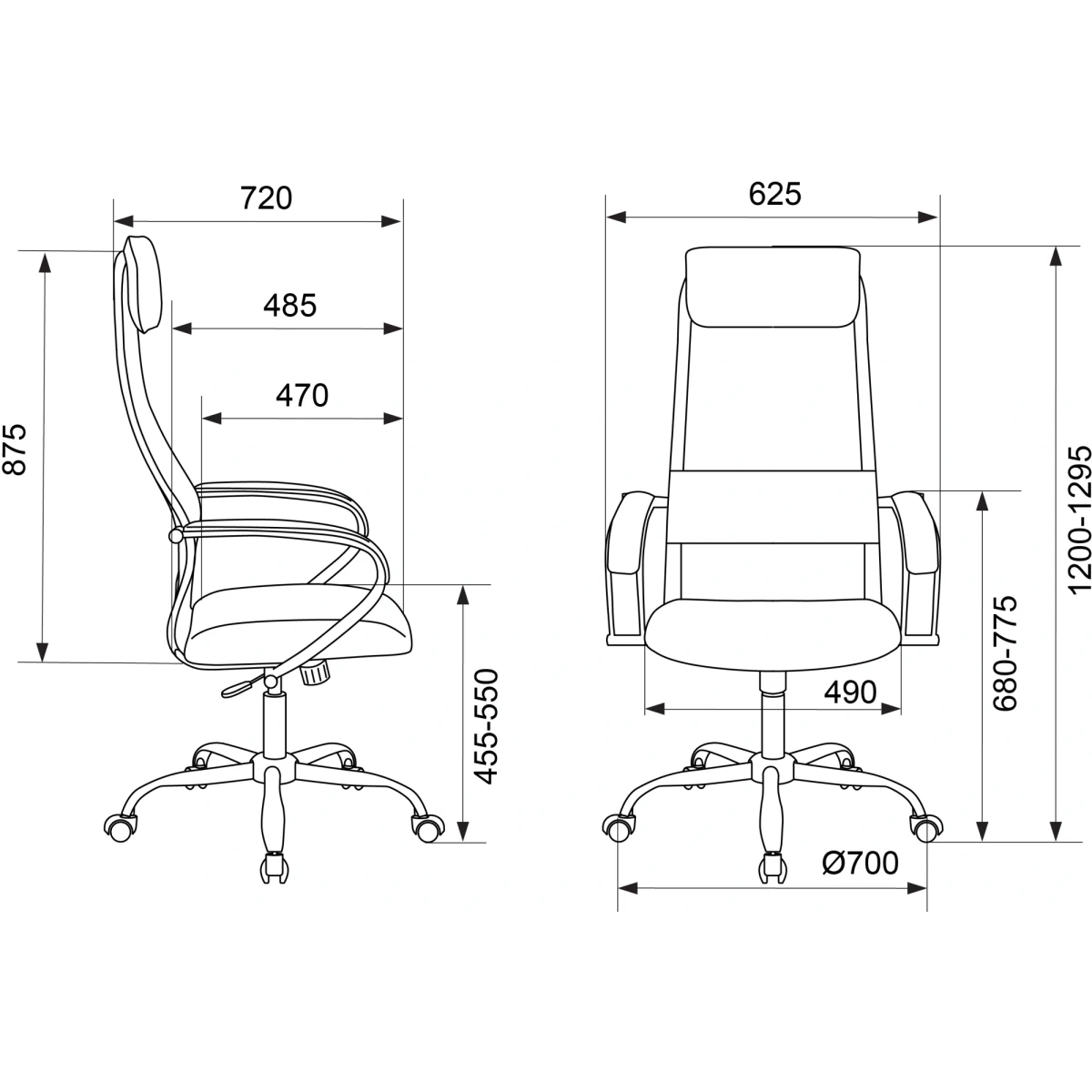 Офисное кресло Бюрократ CH-607 PU Black - CH-607/B/B-PU - фото 11