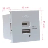 Вставка USB Lanmaster LAN-EZ45x45-2UCA/4.2-WH