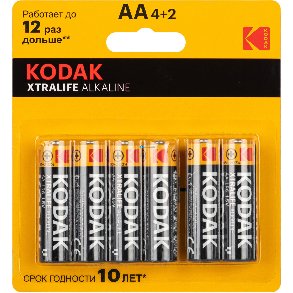Батарейка Kodak XTRALIFE Alkaline (AA, 6 шт.) - B0064204