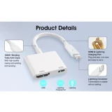 Переходник Lightning - Lightning/HDMI, KS-IS KS-381P
