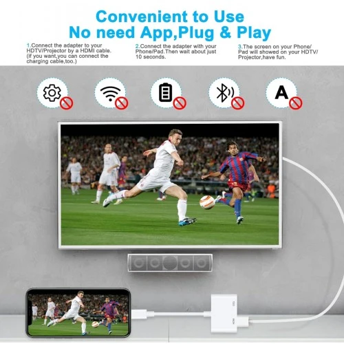 Переходник Lightning - Lightning/HDMI, KS-IS KS-381P - фото 5
