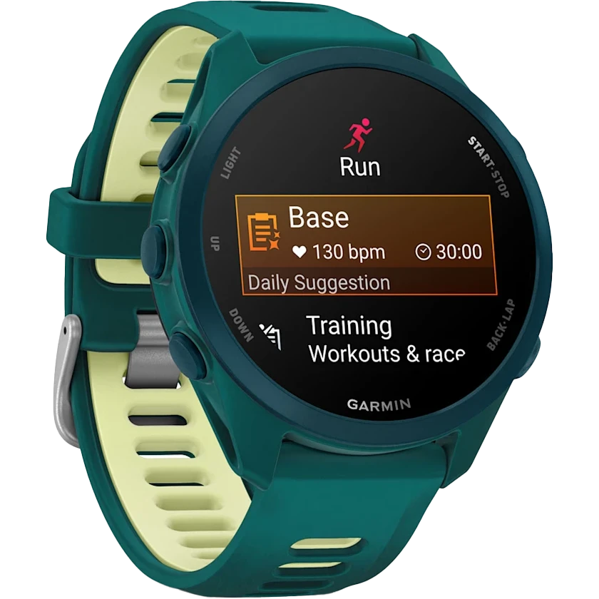 Умные часы Garmin Forerunner 170 Music Teal Green with Teal Green/Citron Band - 010-03920-12 - фото 3