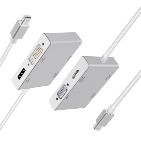 Переходник Mini DisplayPort (M) - DisplayPort (M), HDMI (F), DVI (F), VGA (F), KS-IS KS-781 - фото 2