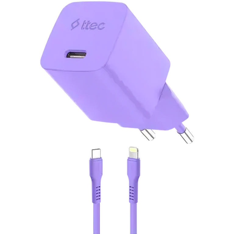 Сетевое зарядное устройство ttec SmartCharger Pro GAN 20W Purple + Lightning Cable - 2SCG20LNMR