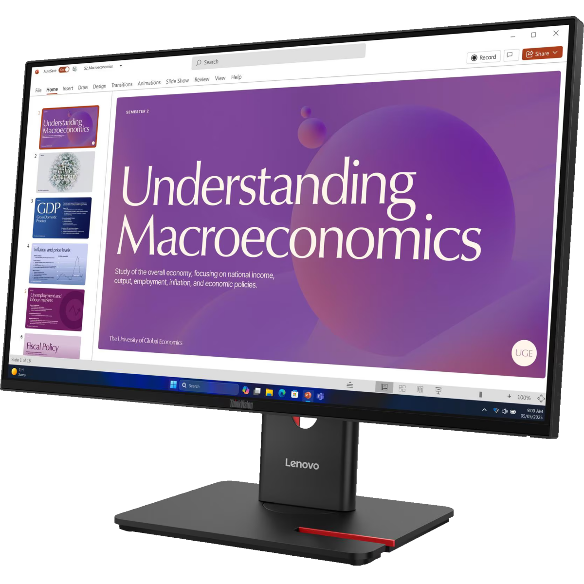 Монитор Lenovo 24" ThinkVision T24d-40 (64B9GAT1UK) - фото 2