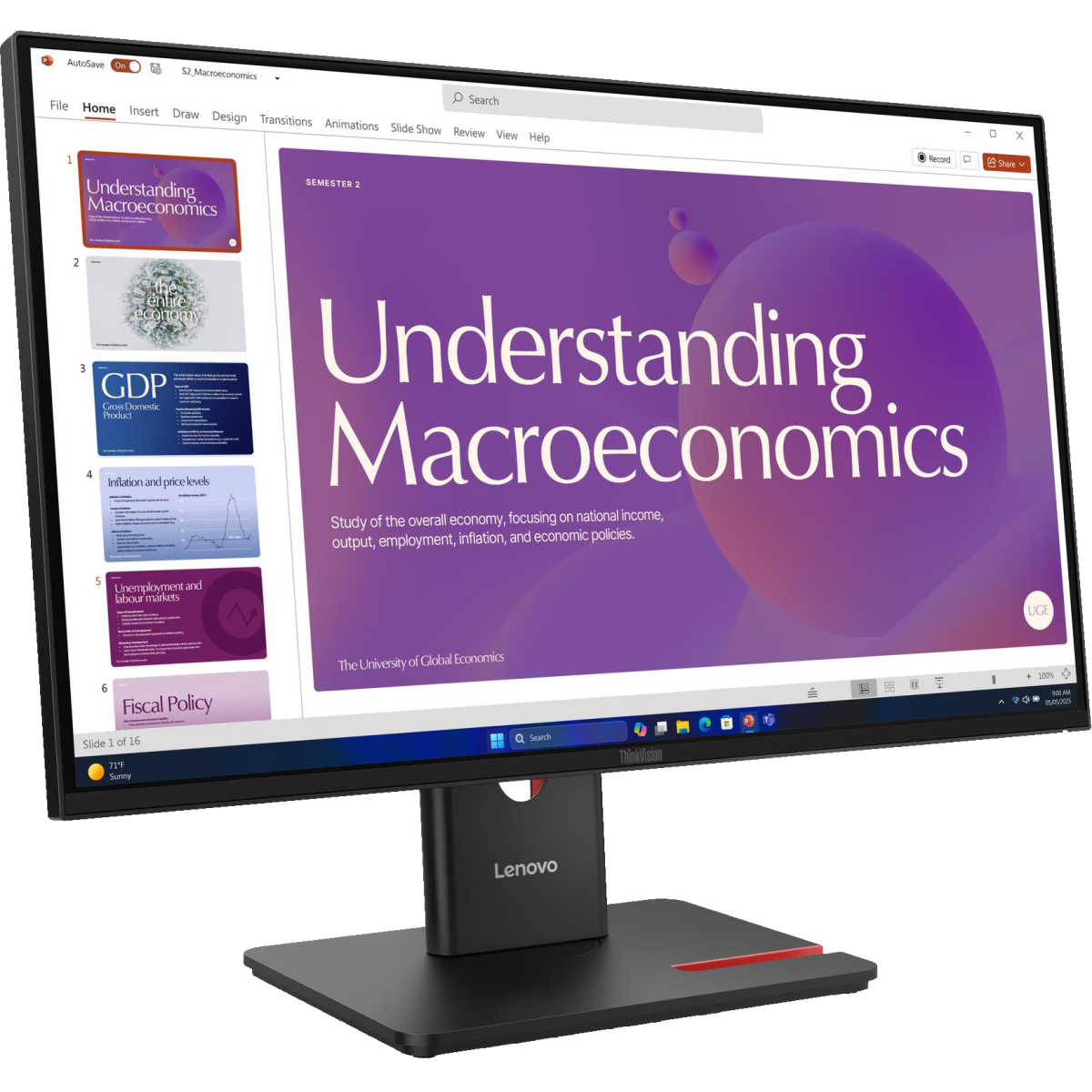 Монитор Lenovo 24" ThinkVision T24d-40 (64B9GAT1UK) - фото 3