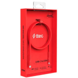 Кабель USB Type-C - USB Type-C, 1.2м, ttec 2DK59NK Red