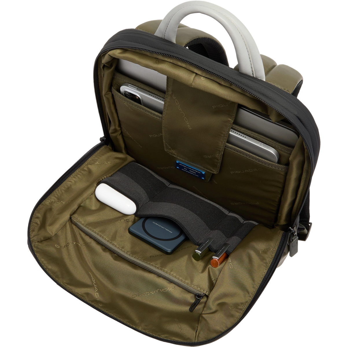 Рюкзак для ноутбука Piquadro Expandable Laptop Backpack 15.6" Green/Grey (CA6384UB00/GRN) - фото 6
