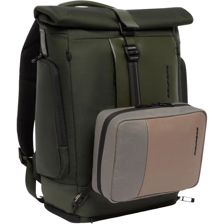 Рюкзак для ноутбука Piquadro Expandable Roll-Top 15.6" Green (CA7190W145/VE) - фото 8