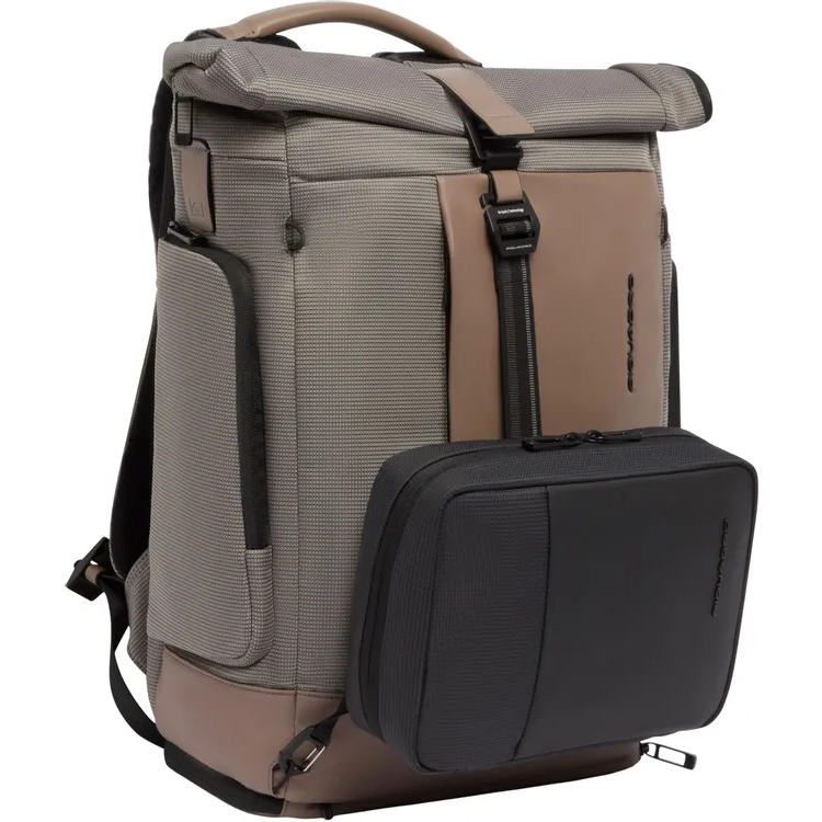 Рюкзак для ноутбука Piquadro Expandable Roll-Top 15.6" Sabbia/Grey (CA7190W145/SA) - фото 9