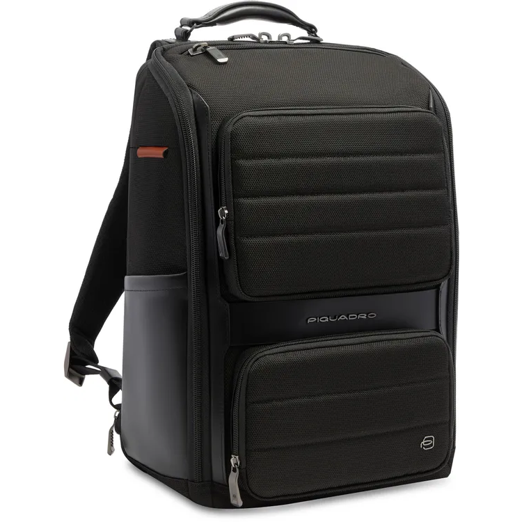 Рюкзак для ноутбука Piquadro Leather & Water-Resistant 15.6" Black (CA7279W150/N) - фото 2
