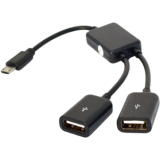 Переходник 2x USB A (F) - microUSB B (M), KS-IS KS-320