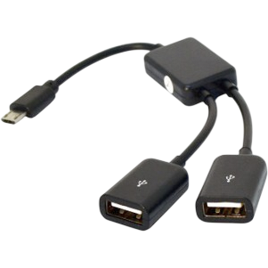 Переходник 2x USB A (F) - microUSB B (M), KS-IS KS-320