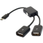 Переходник 2x USB A (F) - microUSB B (M), KS-IS KS-320