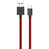 Кабель USB - USB Type-C, 1м, PERO DC-04 Red/Black (PRDC-04TC1MRB)