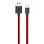 Кабель USB - USB Type-C, 1м, PERO DC-04 Red/Black - PRDC-04TC1MRB