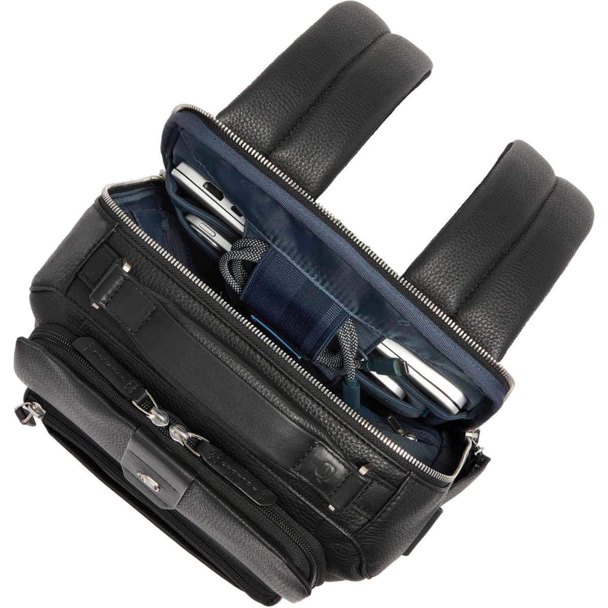 Рюкзак для ноутбука Piquadro Leather Travel 14" Black (CA7157W144/N) - фото 4