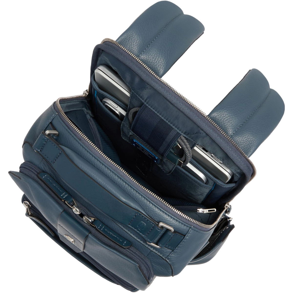 Рюкзак для ноутбука Piquadro Leather Travel 14" Blue (CA7157W144/BLU) - фото 6